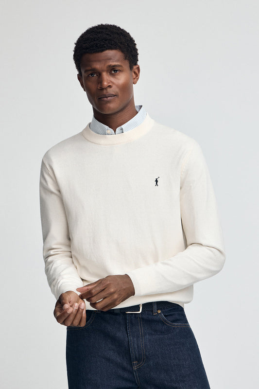 Nude wool-blend jumper with Rigby Go embroidery